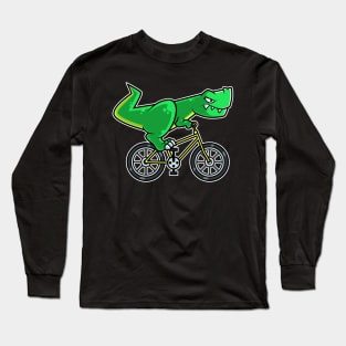 Tyrannosaurus Bicycle Cyclist Dinosaur Cycling design Long Sleeve T-Shirt